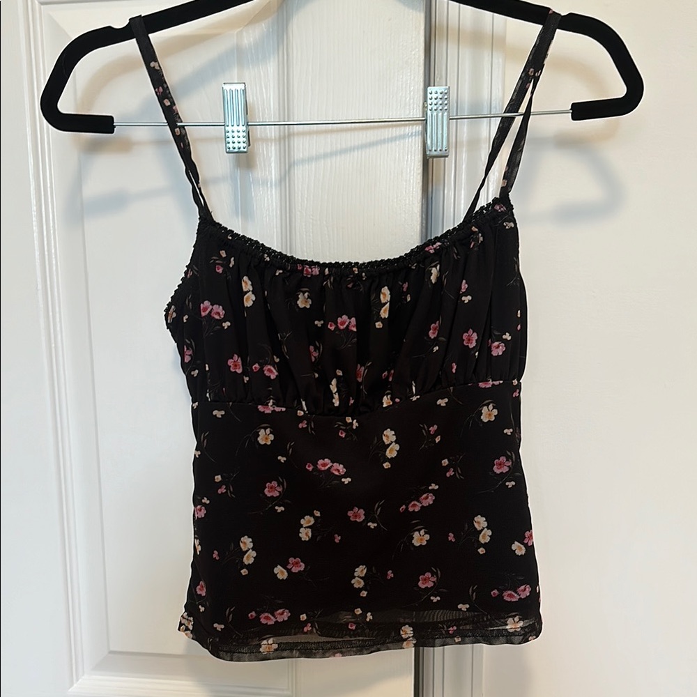 Urban outfitters Floral Black Camisole Top
